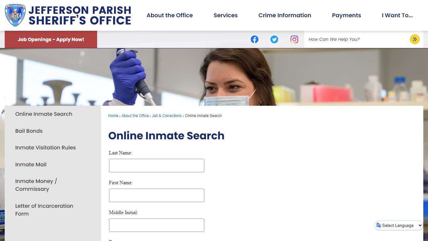 Online Inmate Search | Jefferson Parish Sheriff, LA - JPSO